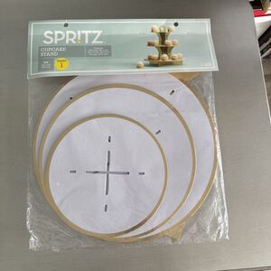 New cupcake stand Spritz Gold 3 tier  14"X11"X9" BIG  Easy Assembly Disposable